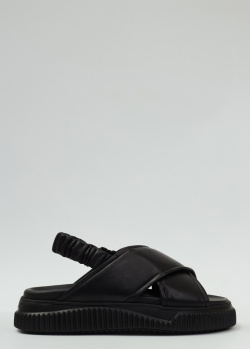 Черные сандалии Voile Blanche Lisa из мелкозернистой кожи, фото